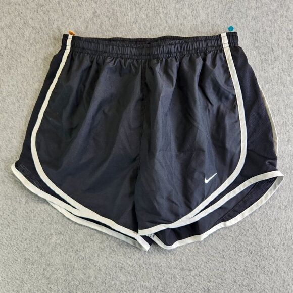 Nike Running Shorts Womens Small Black Dri Fit Built In Brief Mesh Panels - Picture 1 of 16